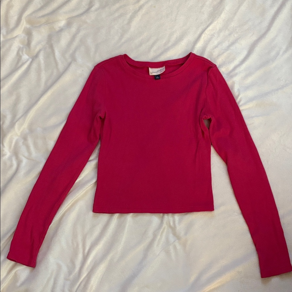 Universal Thread hot pink Long Sleeve ribbed Top